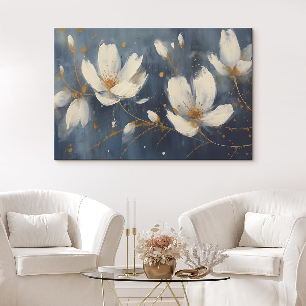 Painting of white flowers