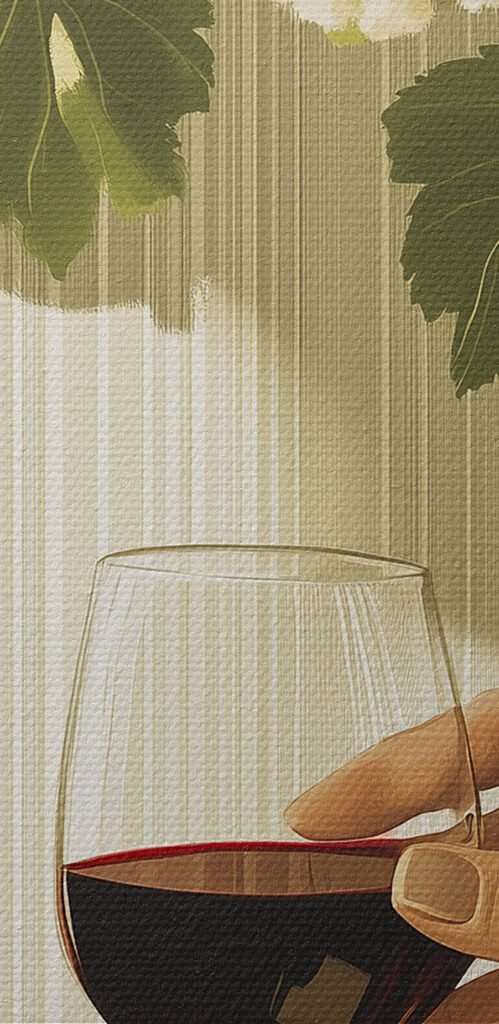 Hand holding a glass of wine next to a bottle of wine Hand holding a glass of wine next to a bottle of wine