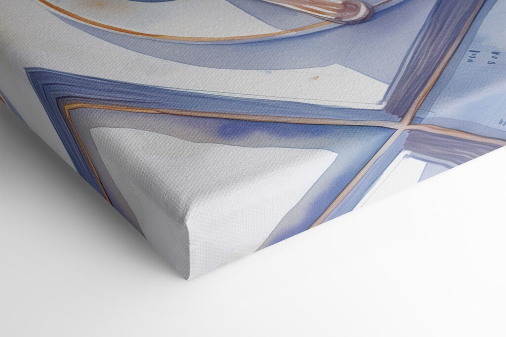 Watercolor painting of a dessert with a rose on top of a plate with blueberries and a spoon Watercolor painting of a dessert with a rose on top of a plate with blueberries and a spoon