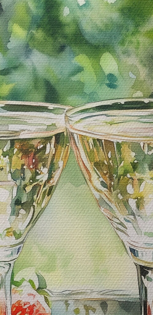 Refreshing afternoon drinks with strawberries