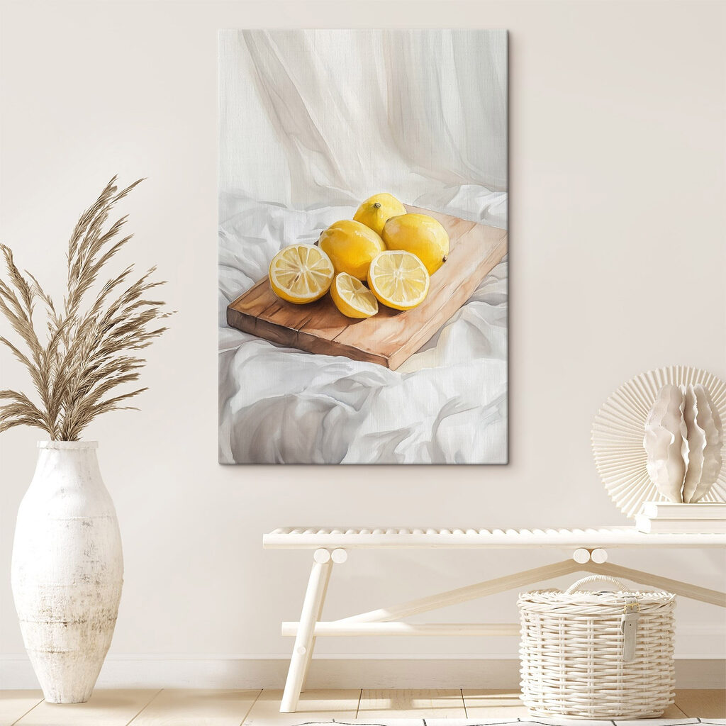 Group of lemons on a cutting board Group of lemons on a cutting board