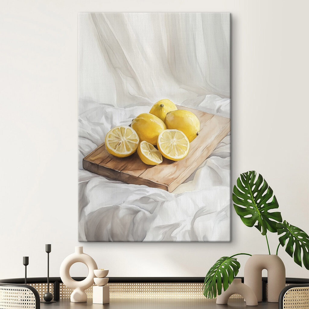 Group of lemons on a cutting board Group of lemons on a cutting board