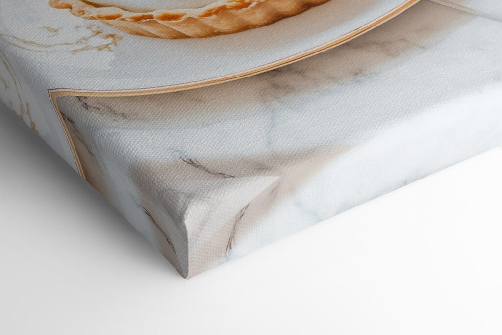 Dessert on a plate with a cup of coffee and flowers Dessert on a plate with a cup of coffee and flowers