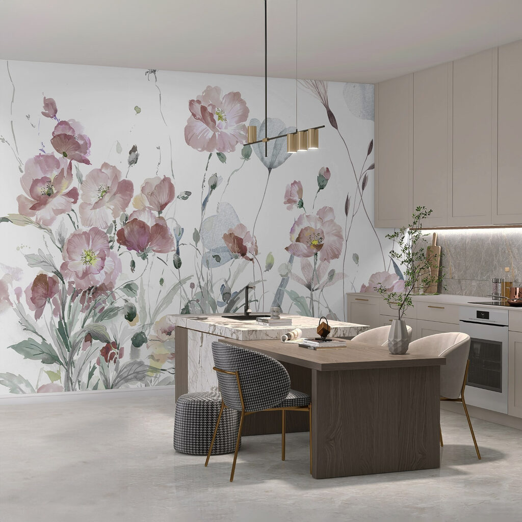 Painting of pink flowers Painting of pink flowers