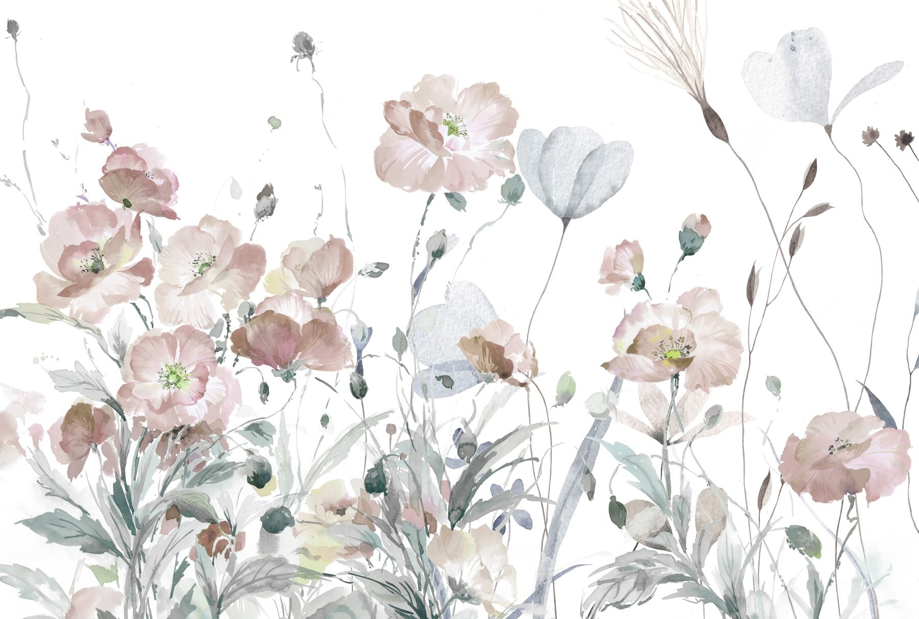 Painting of flowers and leaves