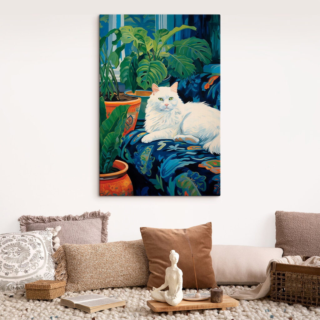 Cat lying on a couch