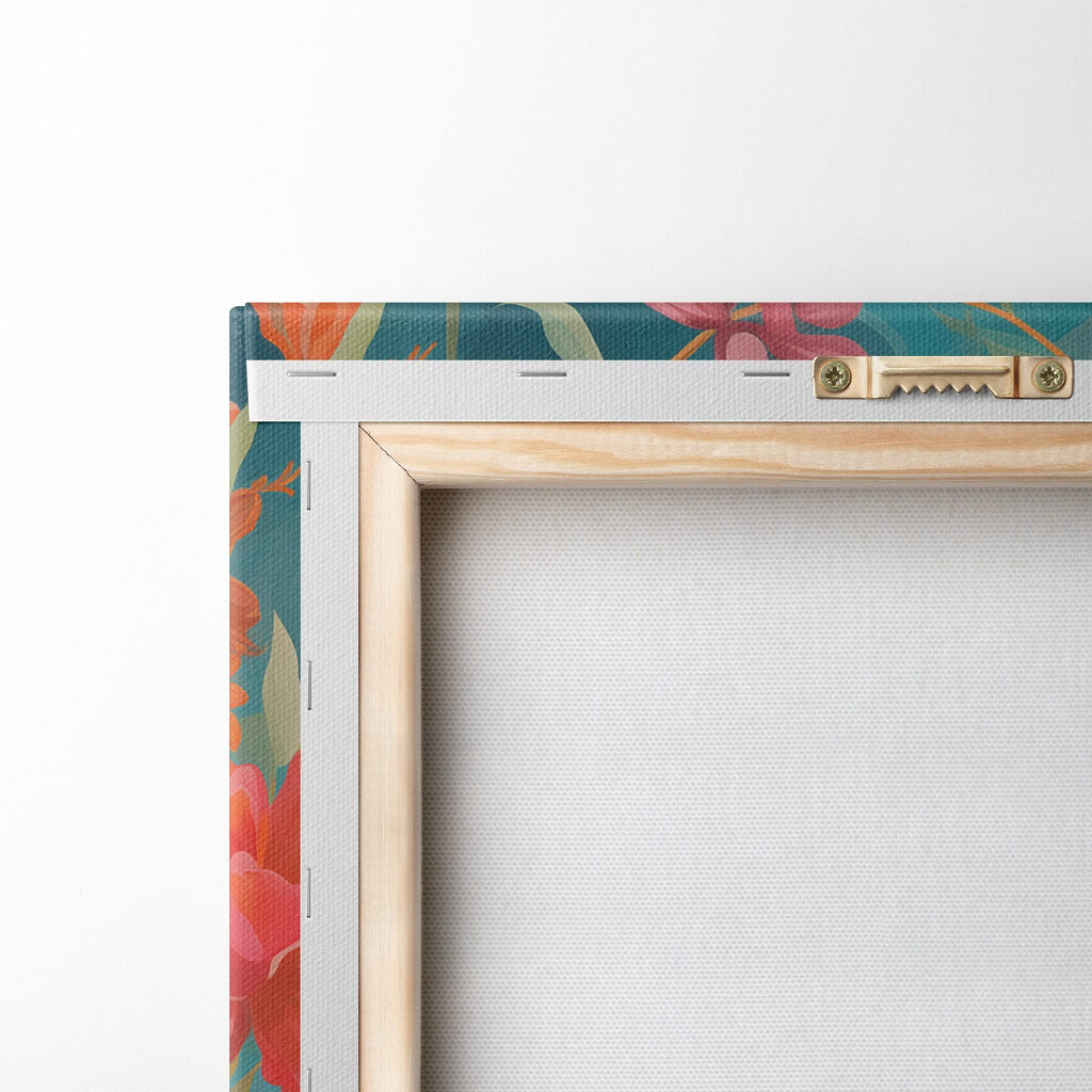 Painting of a tiger surrounded by flowers Painting of a tiger surrounded by flowers