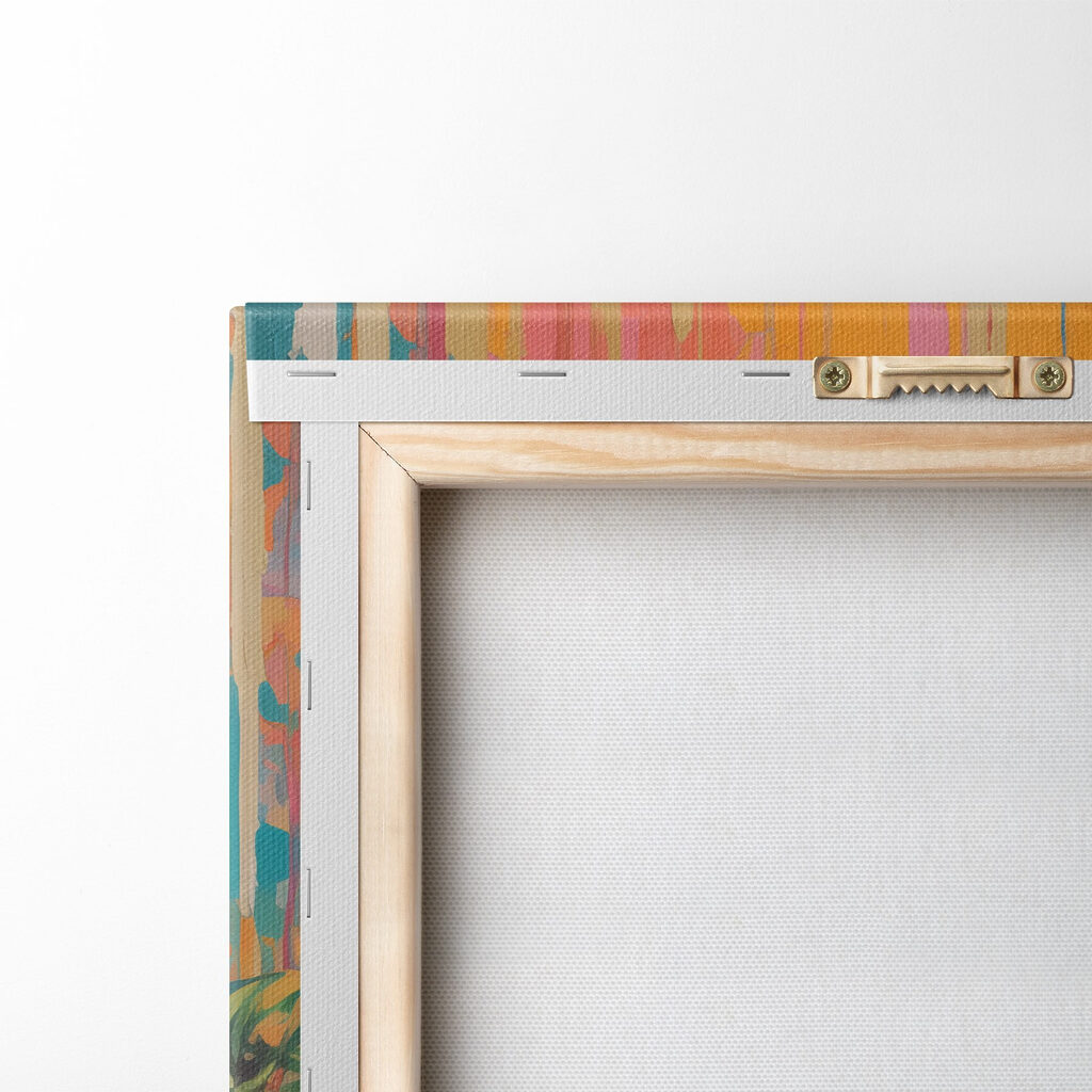 Painting of a tiger in a flowered tub