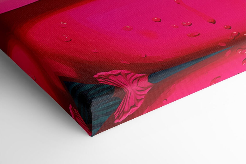 Cheetah in a pink tub with plants Cheetah in a pink tub with plants