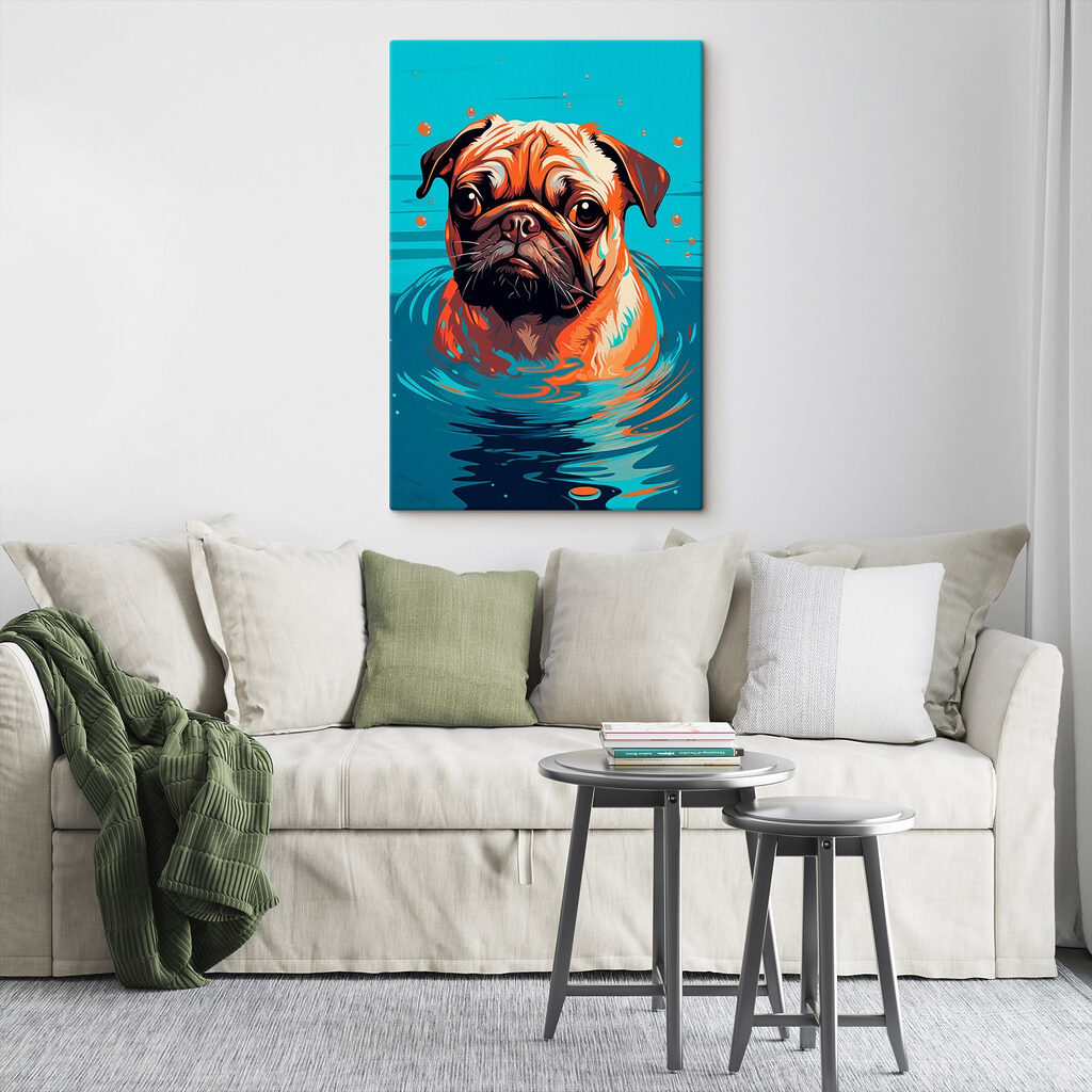 Dog in water with bubbles Dog in water with bubbles