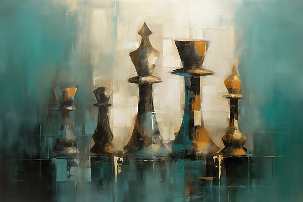 Painting of chess pieces Painting of chess pieces