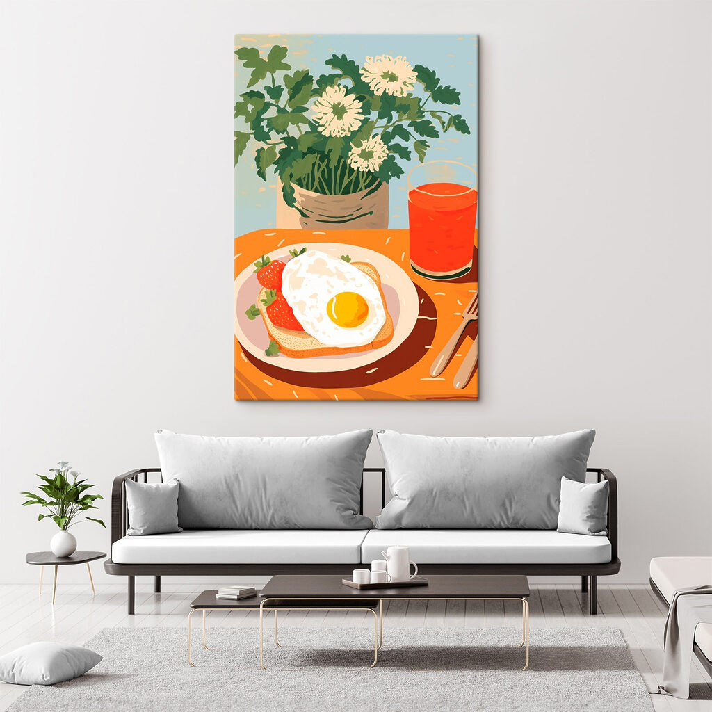 Plate of food with a sunny side up egg and strawberries