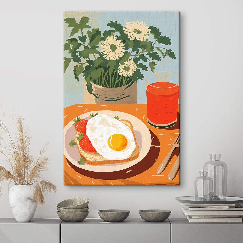 Plate of food with a sunny side up egg and strawberries