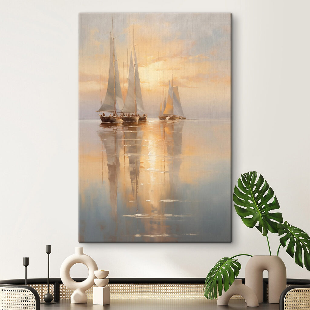 Group of sailboats on a body of water Group of sailboats on a body of water