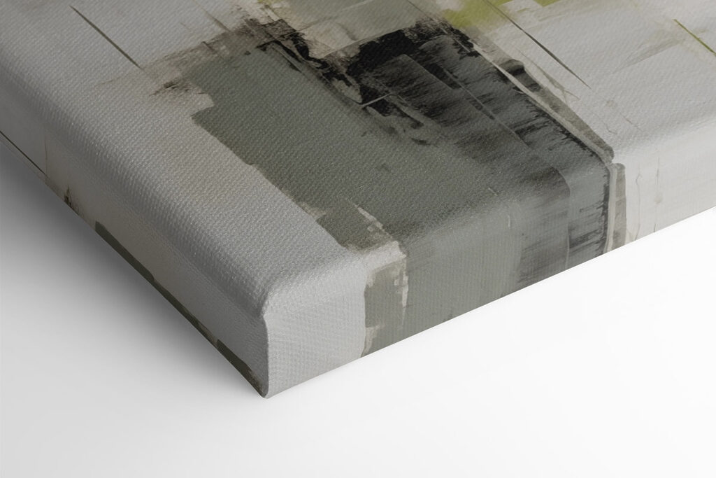 Painting of a grey and yellow art Painting of a grey and yellow art