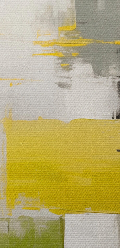 Painting of a grey and yellow art Painting of a grey and yellow art