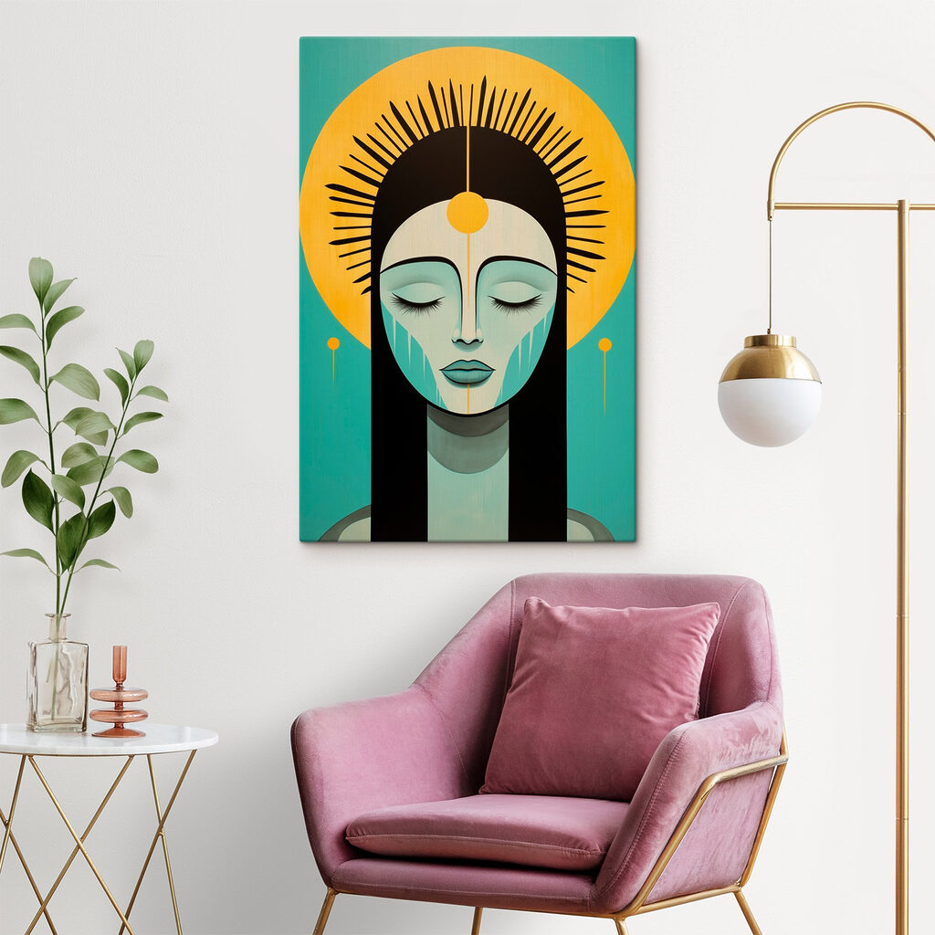 Serene face radiating inner peace