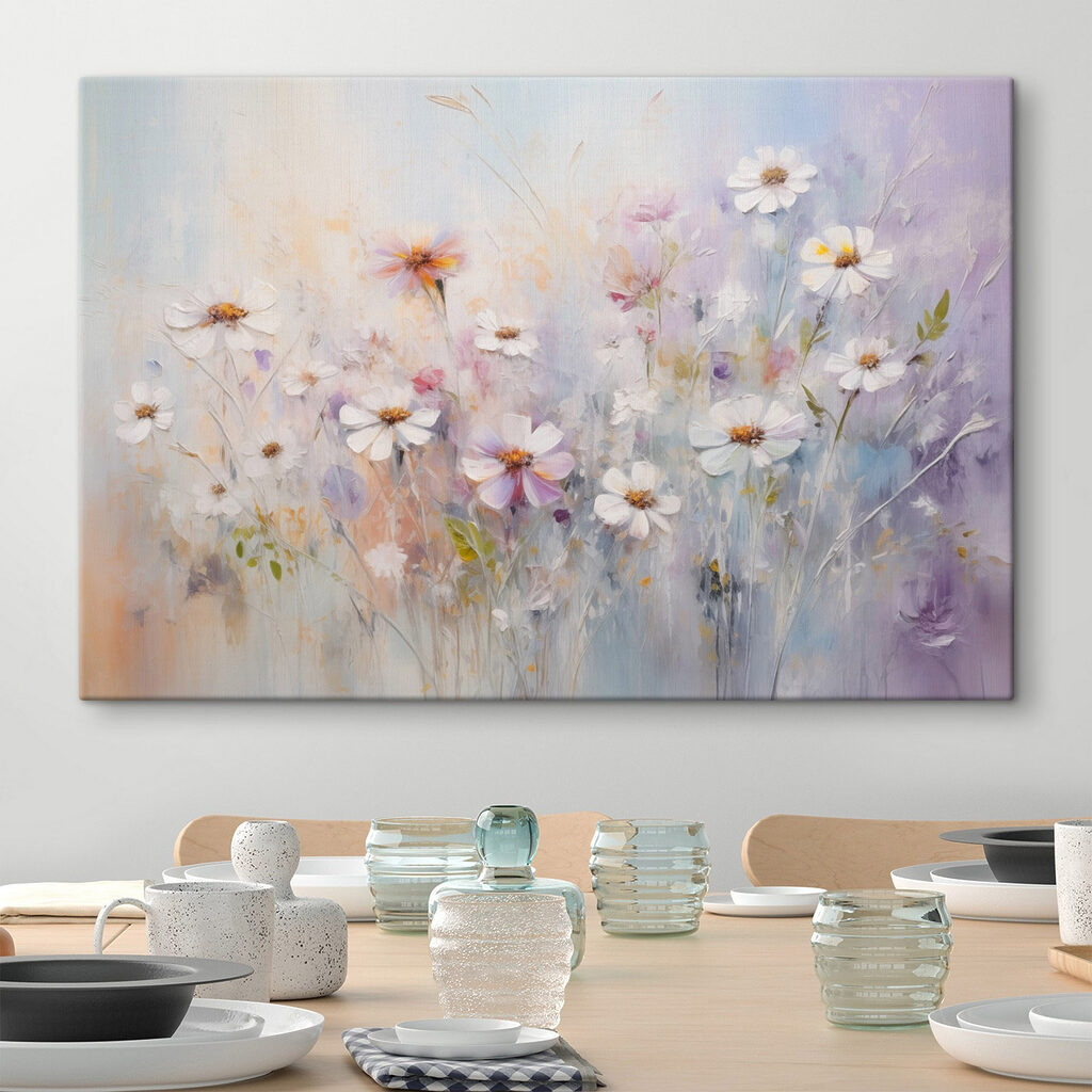 Painting of flowers in a field Painting of flowers in a field