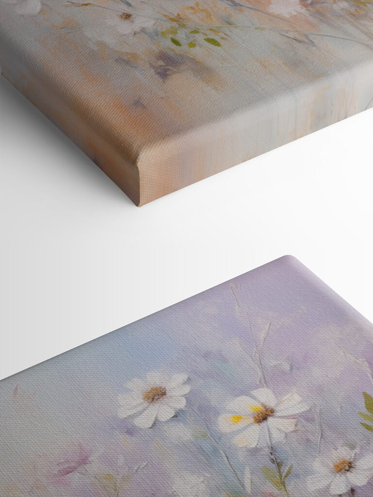 Painting of flowers in a field Painting of flowers in a field