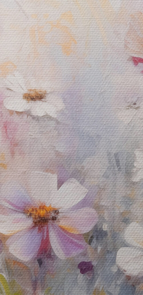 Painting of flowers in a field Painting of flowers in a field