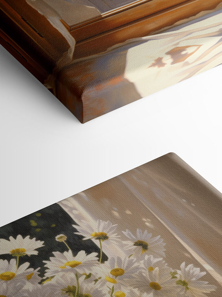 Bouquet of daisies in a glass vase