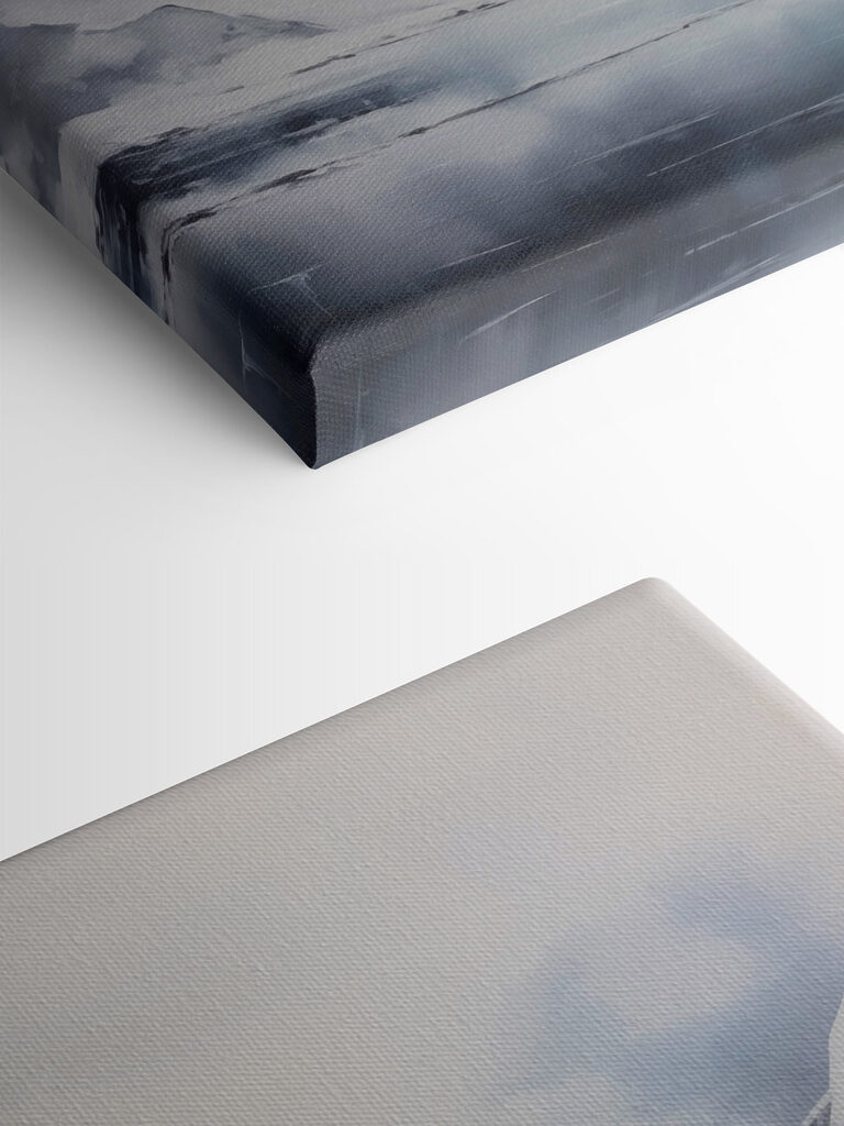 Snowy mountain range and a body of water Snowy mountain range and a body of water