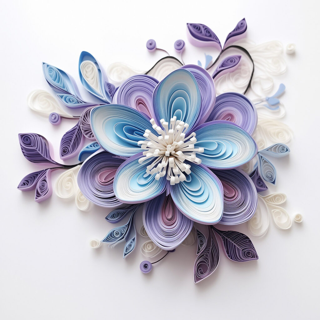 Paper flower made with paper strips