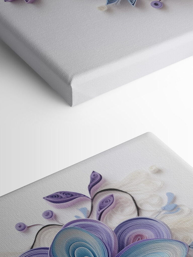 Paper flower made with paper strips