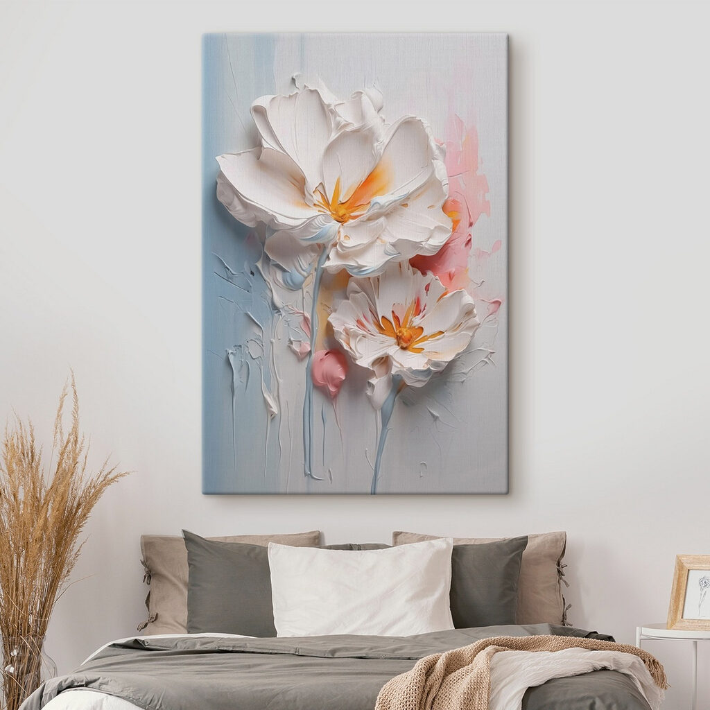 Painting of flowers on a wall Painting of flowers on a wall