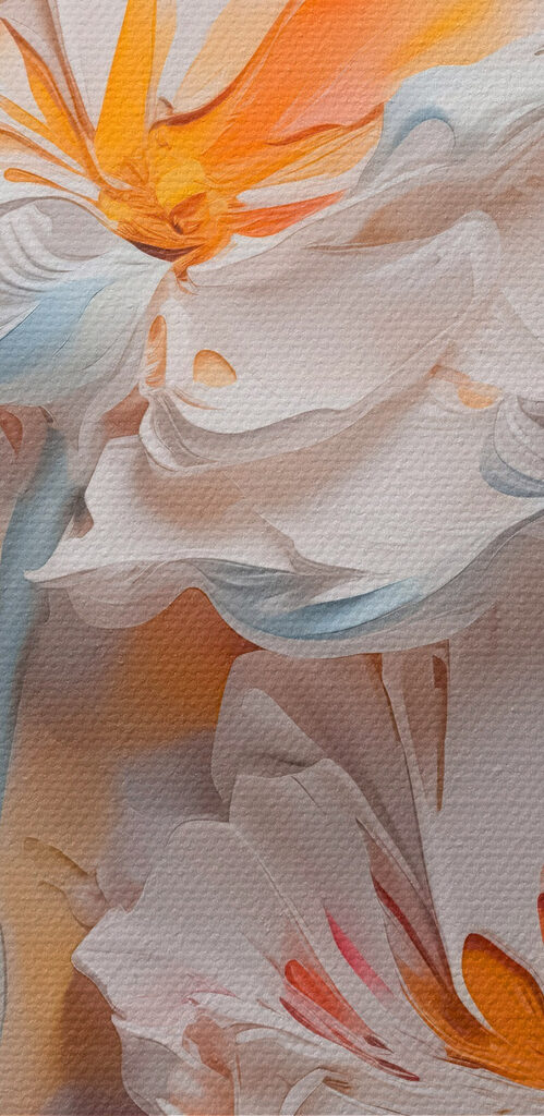 Painting of flowers on a wall Painting of flowers on a wall