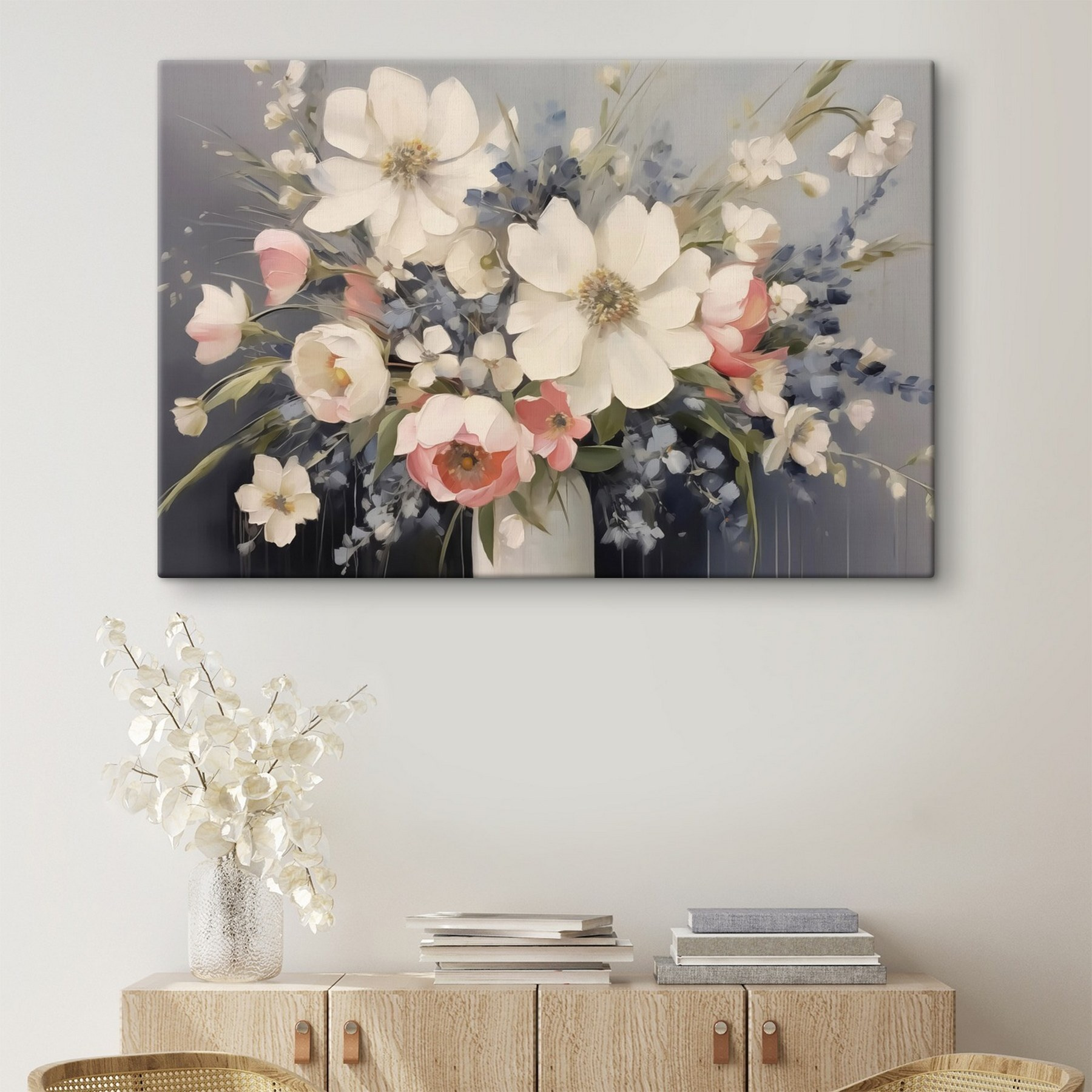 Painting of flowers in a vase Painting of flowers in a vase