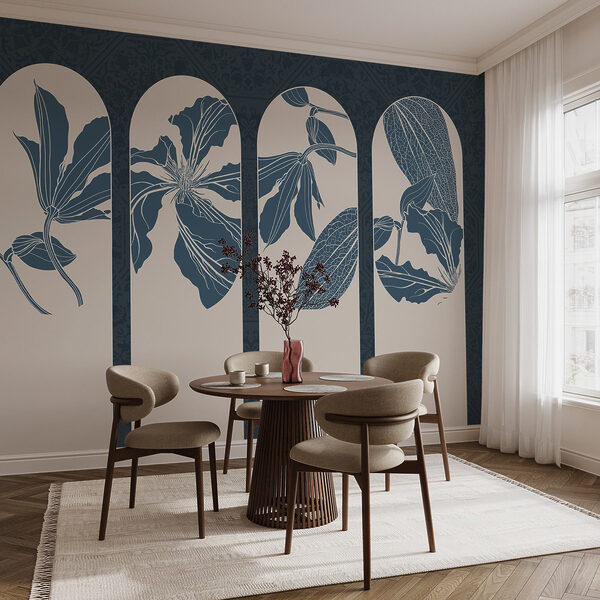 Skupina bielych a modrých kvetinových vzorov Skupina bielych a modrých kvetinových vzorov