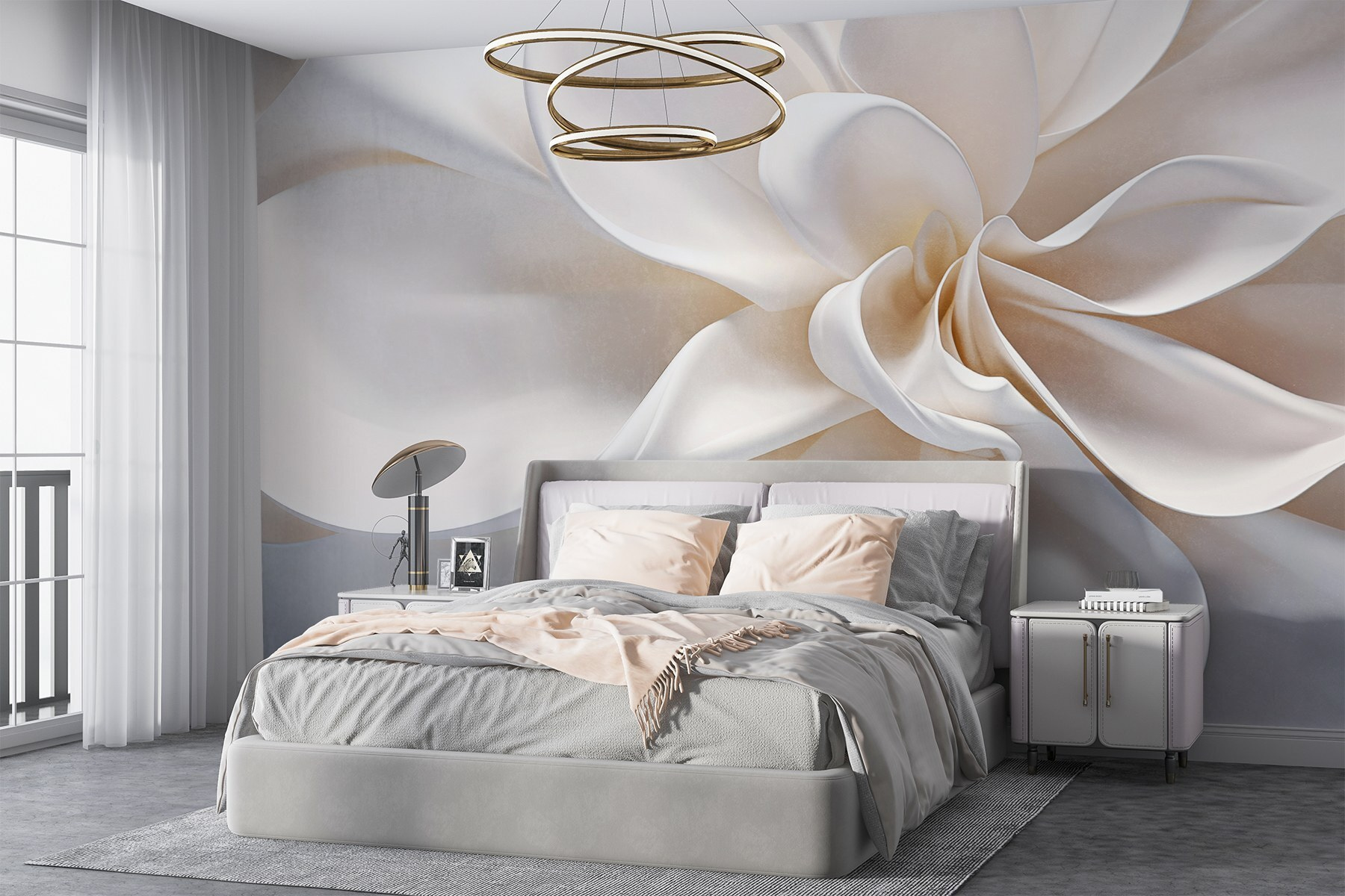 White fabric flower White fabric flower