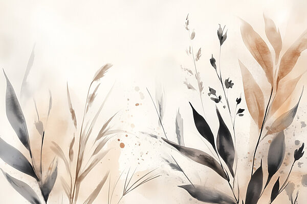 Delicate leaves in soft hues