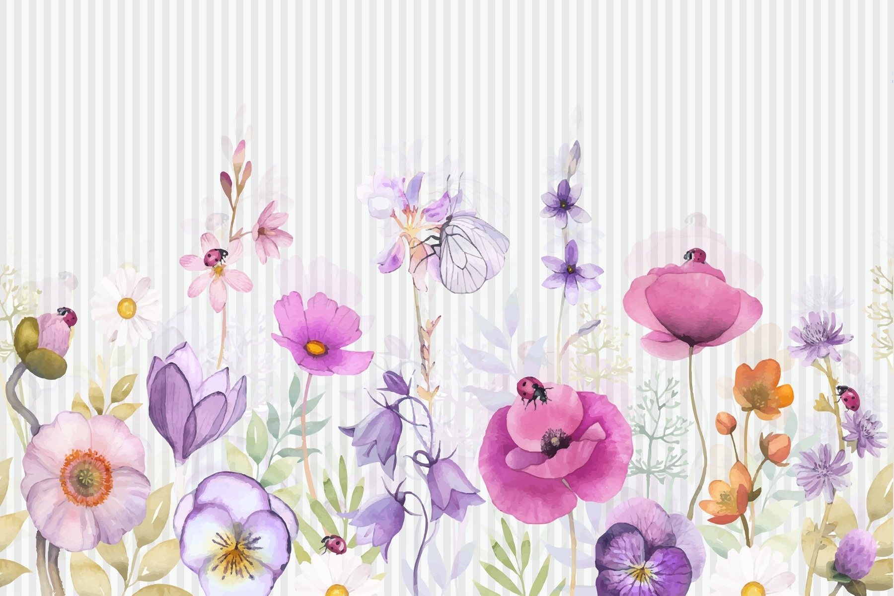 Colorful blooms and lively insects Colorful blooms and lively insects