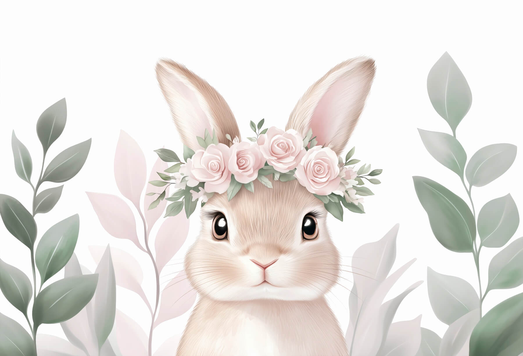 Rabbit wearing a flower crown Rabbit wearing a flower crown