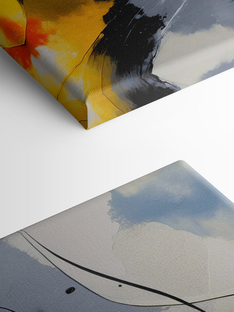 Painting of black yellow and white colors