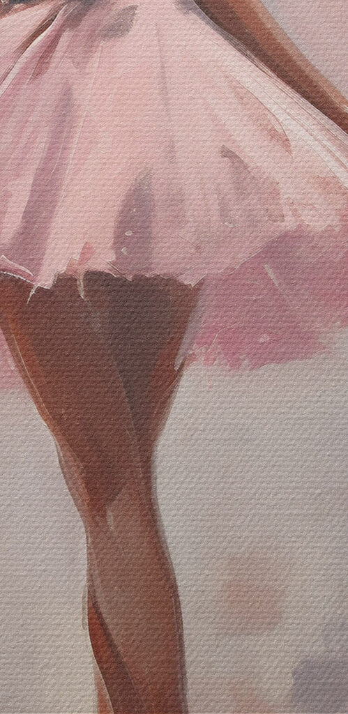 Painting of a woman in a pink tutu