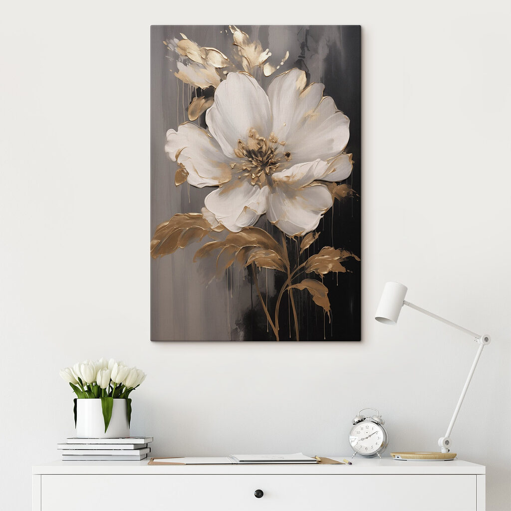 Elegant flower on a dark canvas