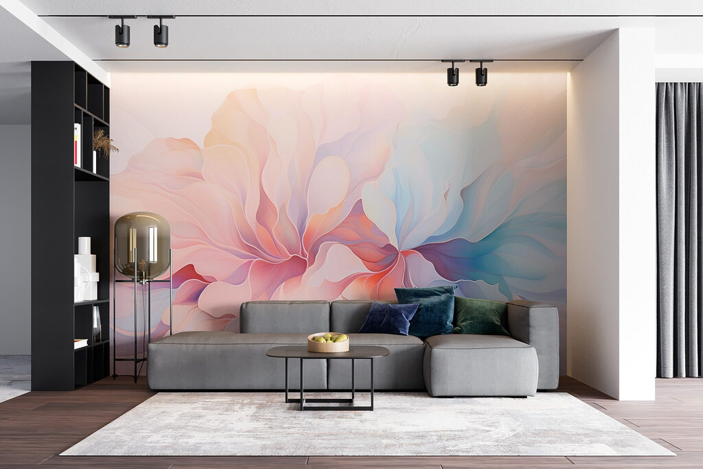 Soft pastels in flowing patterns