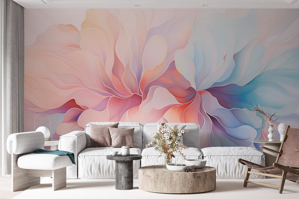 Soft pastels in flowing patterns