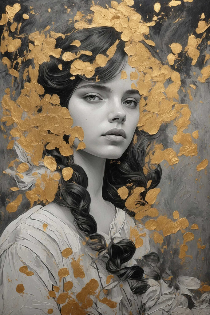 Portrait with artistic textures