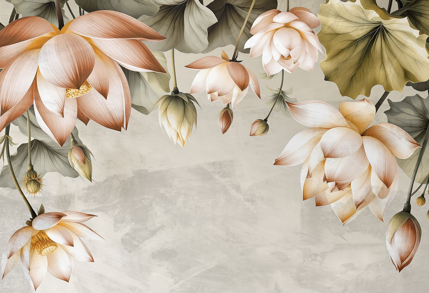 Delicate blossoms in soft hues