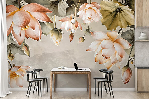 Fototapety Fototapety Jemné kvety v mäkkých odtieňoch (Katalógové číslo: w03340)