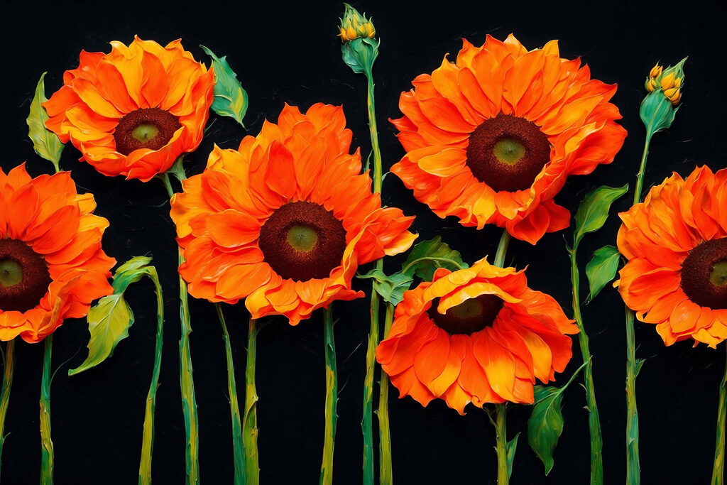 Group of orange flowers Group of orange flowers