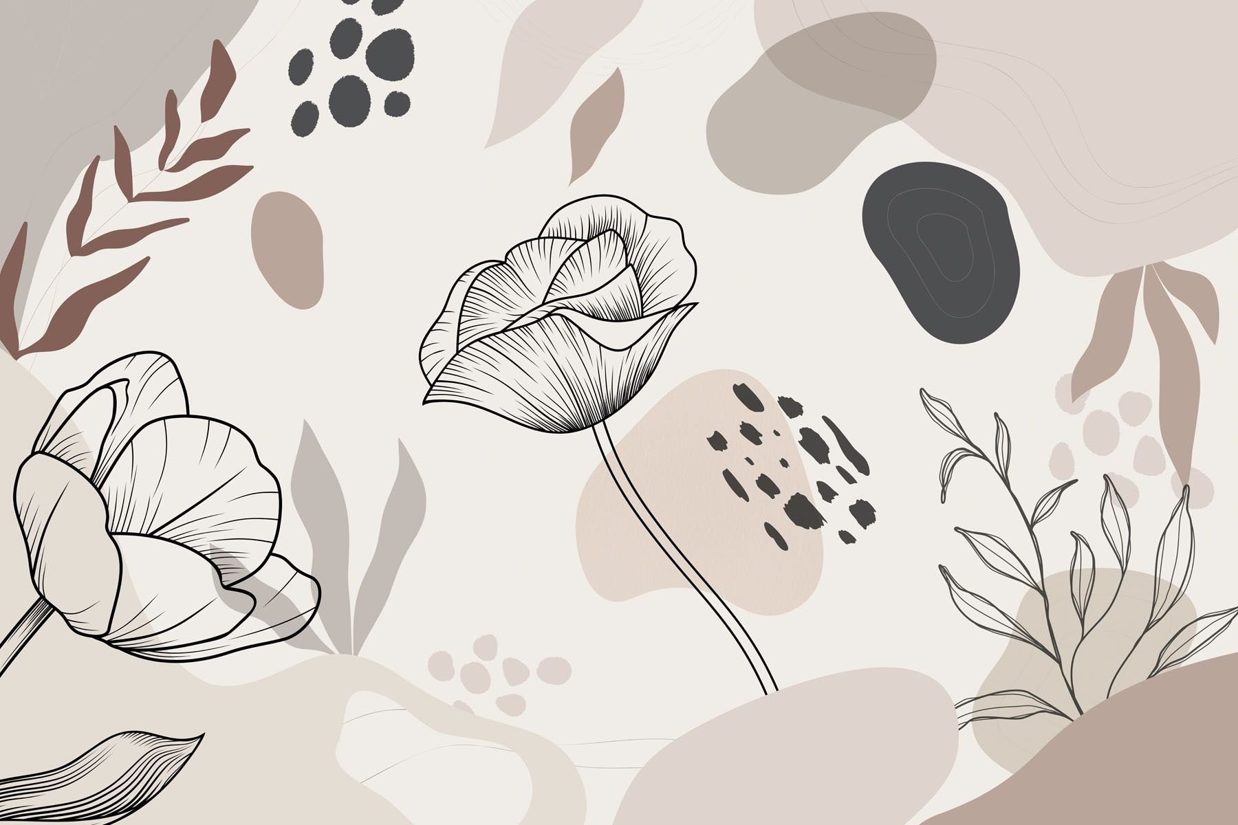 Drawing of flowers and plants