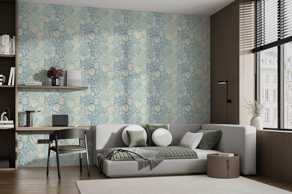 Pattern of blue and white flowers Pattern of blue and white flowers