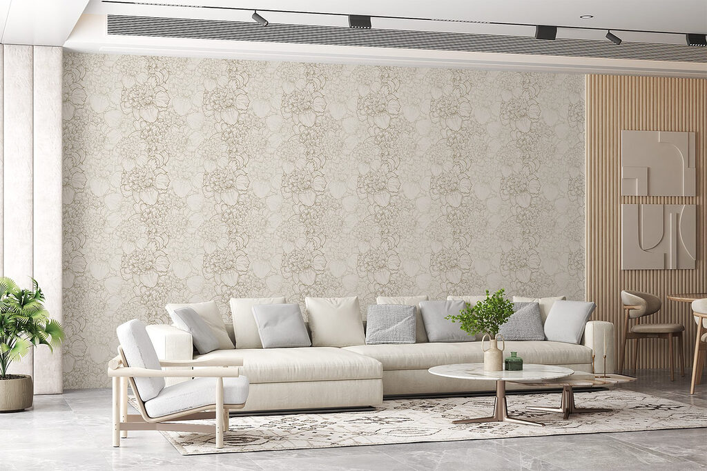 Floral design with delicate outlines Floral design with delicate outlines