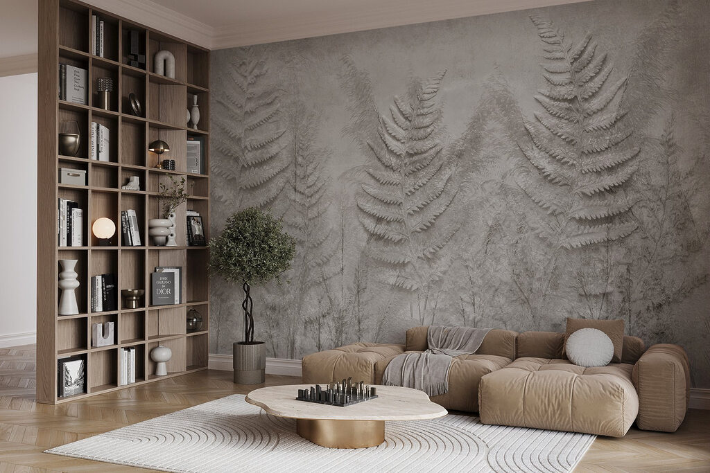 Fern fronds in a row