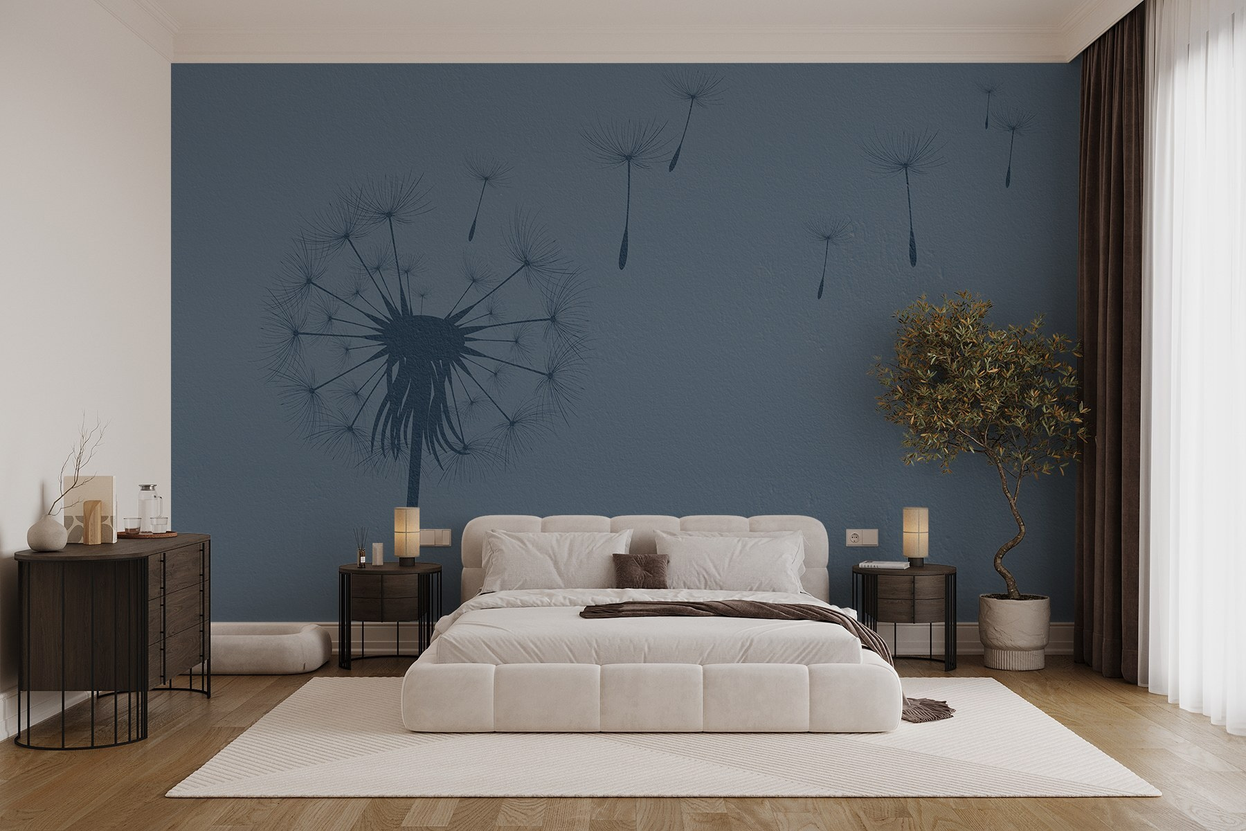 Dandelion seeds flying in the air Dandelion seeds flying in the air